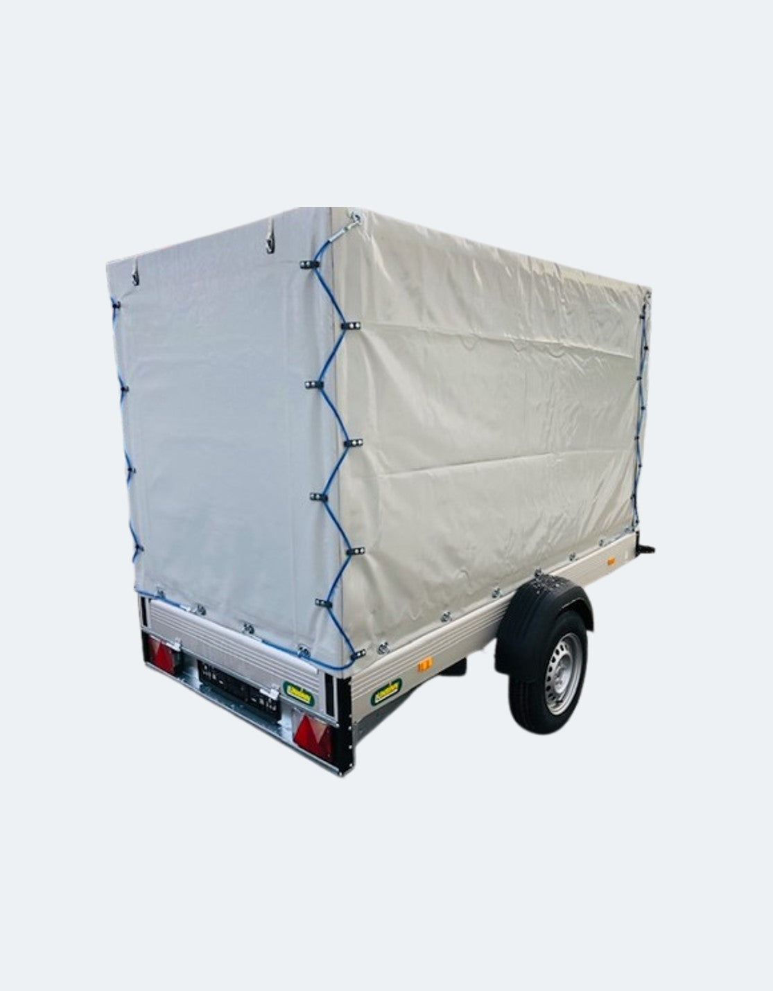 UNSINN Anhänger Typ WEB mit Hochplane Ansicht von hinten