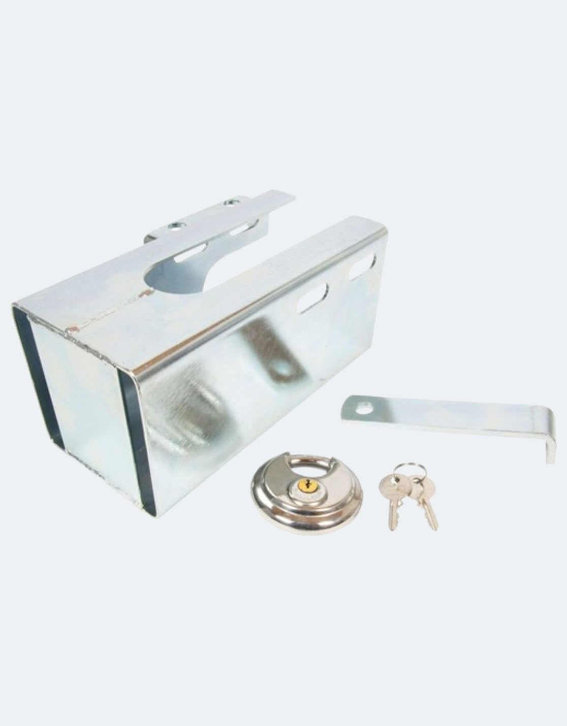 UNSINN Anhänger Kastenschloss grau Detailaufnahme