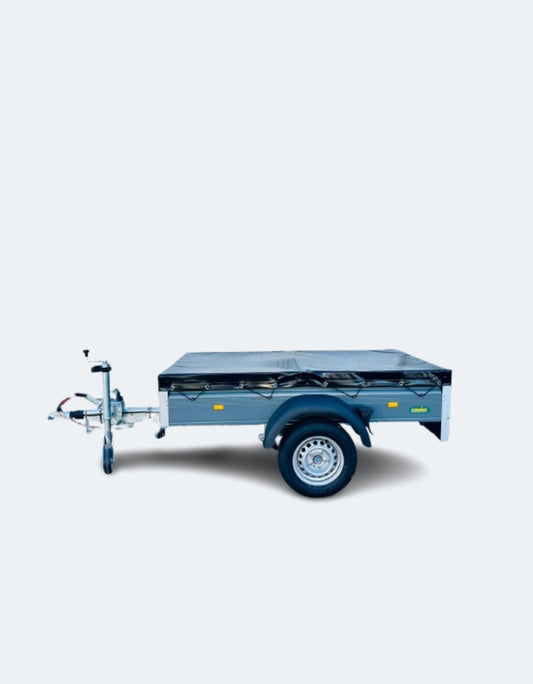 UNSINN Anhänger Seitenansicht einachsig mit Plane 