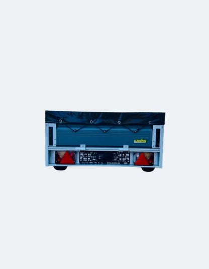 UNSINN Anhänger mit Plane Heckansicht 